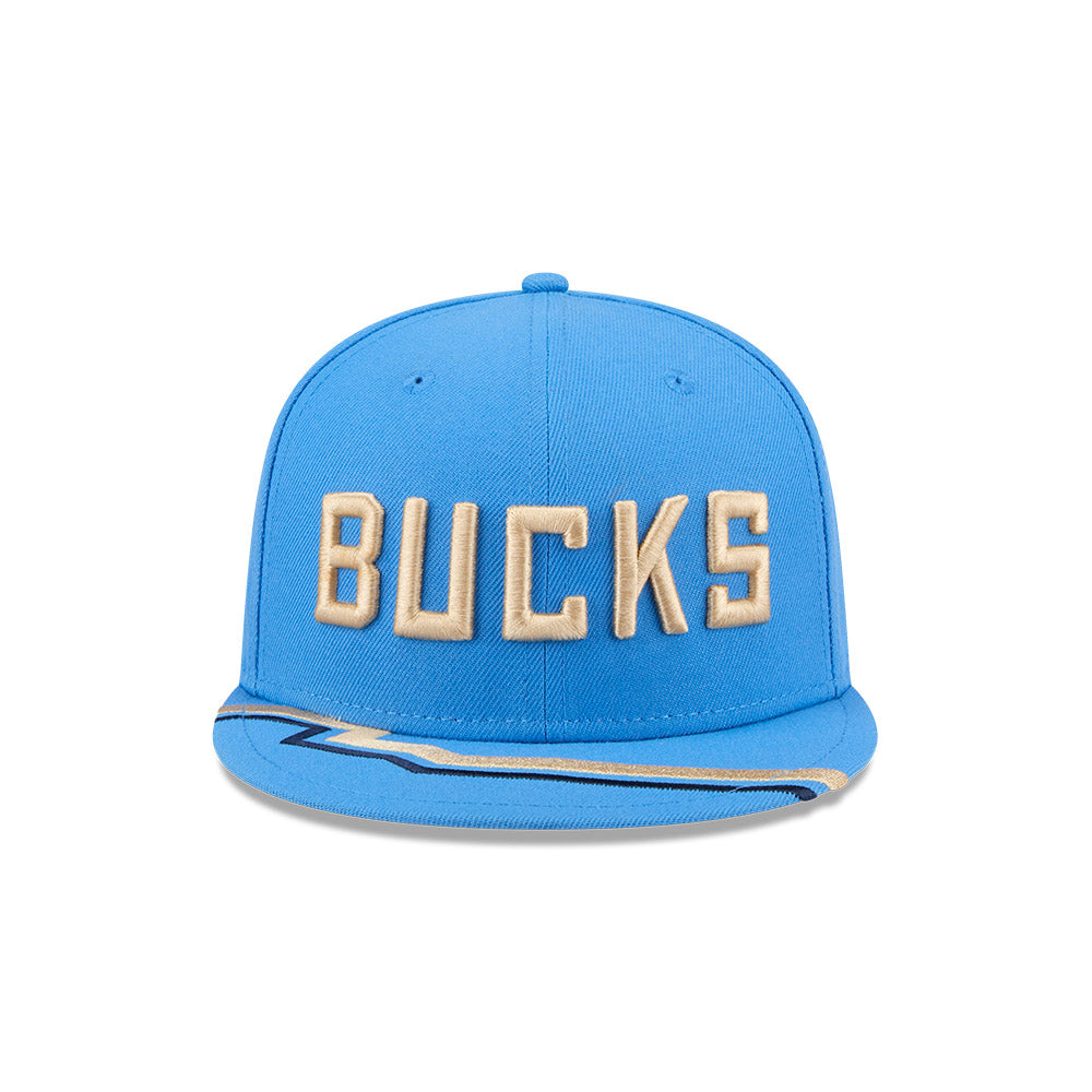 Milwaukee Bucks Hat - NBA 2024-2025 City Edition Blue 9Fifty Snapback Cap - New Era